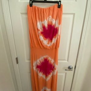 Strapless Tie Dye Maxi Dress
